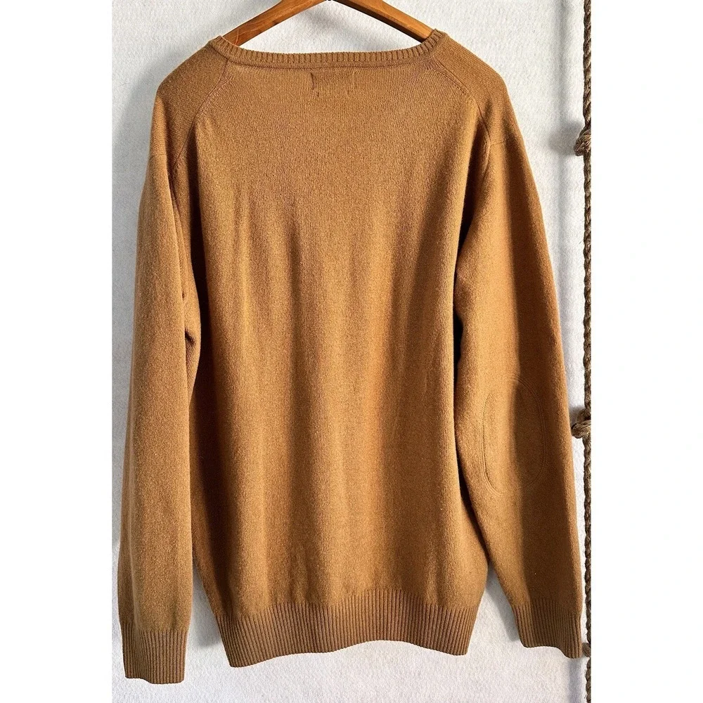 Wool Sweater Brown Gold Office Career Professional Men's XXL‎